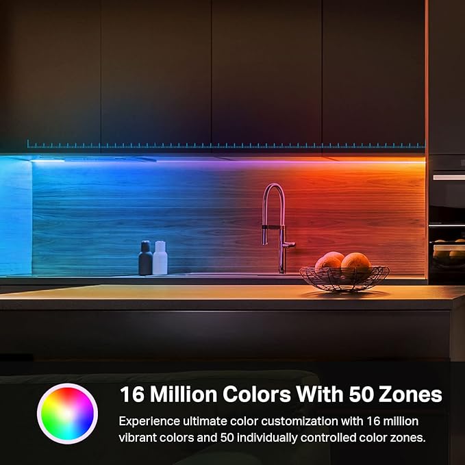 Kasa Smart LED Light Strip,50 Color Zones RGBIC,16.4ft Wi-Fi LED Strip Works w/Alexa,Google Home & SmartThings,High Brightness,16M Colors,PU Coating,Trimmable,2 Yr Warranty (KL420L5),(Pack of 10)