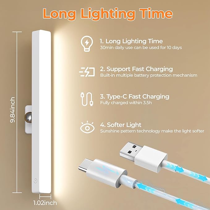 Rechargeable LED Vanity Mirror Light - Dimmable 6500K Makeup Light with Timer, 360° Adjustable Angle, Wireless Cordless Suction Stick-On Installation for Bathroom, Portable Vanity Lighting