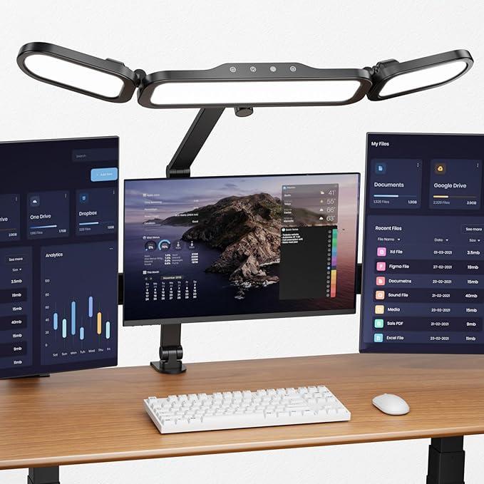 LED Desk Lamp with Clamp,Adjustable Swing Arm Desks Lamps for Home Office,Dimmable Tempering Eye Care Desk Light Bright Modern Led Table Lamp Ultra Bright Architect Overhead Desk Light