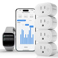 Smart Plug Energy Monitoring | Compatible with Alexa, Google Home Assistant, iPhone, Siri, Android, Power Tracking 15A 1800W, No Hub Required Energy Monitoring Outlet (Energy Monitoring, 4)