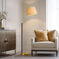 63" Wood Floor Lamps for Living Room with Foot Switch Arc Tall Standing Lamp for Bedroom Mid Century Modern Corner Gold Floor Lamps for Office Nursery Industrial Reading Lamp, Wood Black