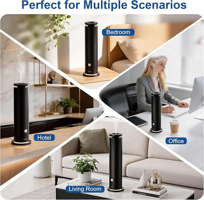Waterless Scent Diffuser Starter Kit with 5 Essential Oils, Luxury Hotel-Class 1500 Sq Ft Coverage Aromatherapy Diffuser Oil Machine, 4.06Oz/120mL Air Diffusers for Home Large Room Hotel SPA