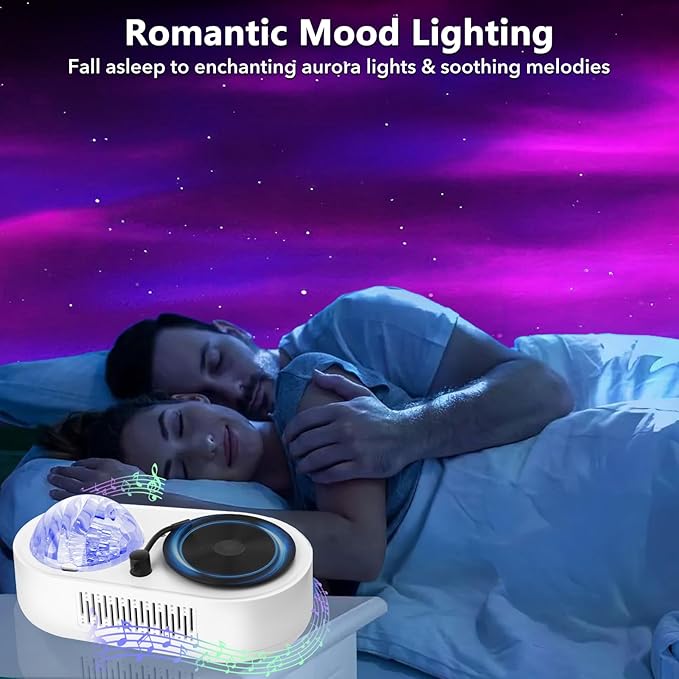 Galaxy Projector with Bluetooth Speaker, Rechargeable Aurora Lamp Northern Night Lights Ambient Lighting Star Projector with Remote for Room Decor Parties Gifts for Kids, Adults, Christmas, Birthday