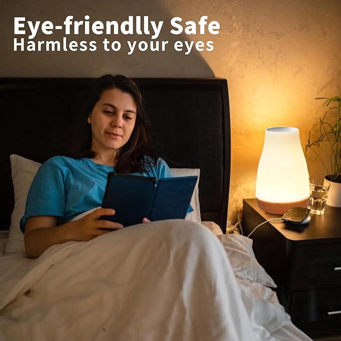 2 Pack Touch Night Light,13 RGB Colors & 5 Brightness, USB Rechargeable Desk Lamp, Night Light for Bedroom/Nursery/Bathroom/Hallway/Outdoor/Living Room