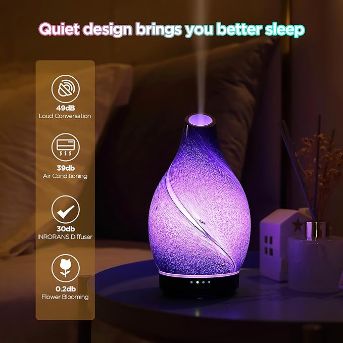 Star River Aromatherapy Diffuser - 160ml Ultrasonic Essential Oil Diffuser with 7-Color LED Night Light, Cool Mist Humidifier, Intermittent Mode & Auto Shut-Off for Home, Gift