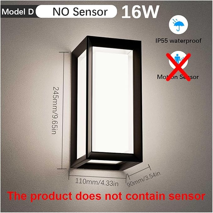 Long Wall Light, LED Wall Lamp Motion Sensor Waterproof Led Lights Wall Light Indoor Outdoor Wall Panels for Home Corridor Lighting,Bedroom Bedside Licht(Cold White,C NO Sensor)