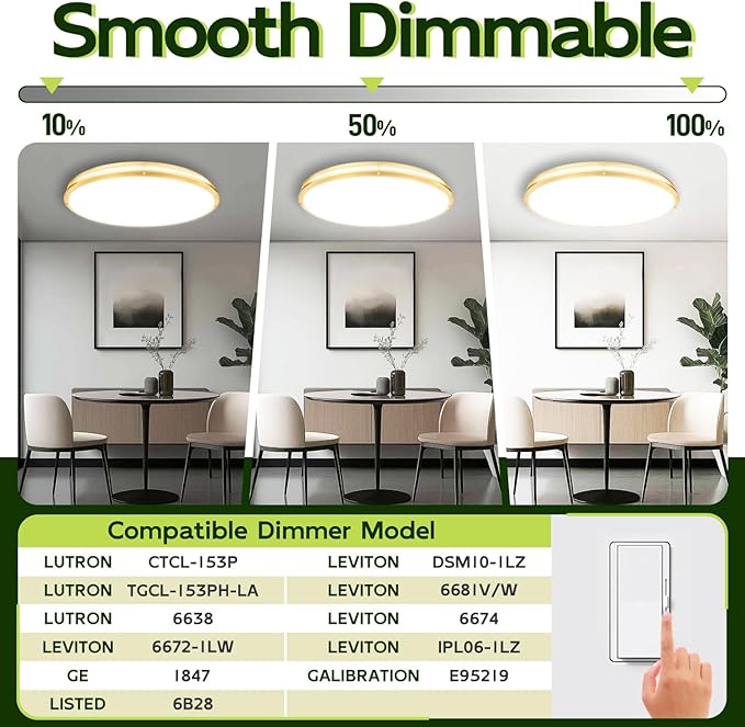 hykolity 32 Inch Oval LED Ceiling Light, 60W, 4000LM, 2700K/3000K/3500K/4000K/5000K Adjustable, Gold Finish Dimmable Flushmount Ceiling Light for Bedroom, Living Room