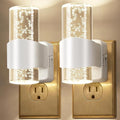 JIURUN 2 Pack LED Night Light Plug in, Auto Dimming Night Light with Light Sensor, 3000K Warm White Soft Glow Nightlight for Bedroom Bathroom Hallway Stairs Kids Room Nursery