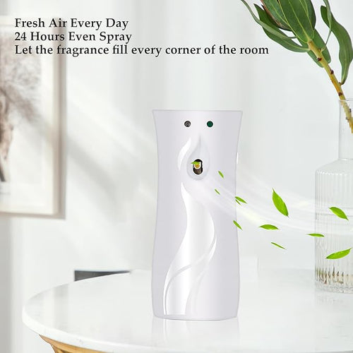 (2-Pack) Automatic Fragrance Dispenser | Automatic Air Freshener Spray Dispenser | Wall Mounted or Standing Aerosol Sprayer for Hotel Office Living Room Bathroom Commercial Place (White)