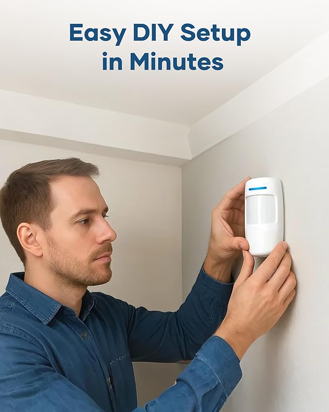 9-Piece Home Security System, WiFi Wireless Alarm System, 120dB Siren Alert, DIY Smart Security System for House and Apartment, Smart Life App Control, No Monthly Fee, 2.4GHz WiFi