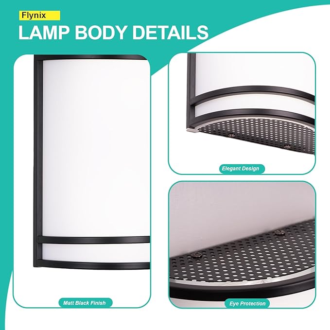 Indoor Wall Sconce, Half Cylinder Wall Light Fixture, 3000K 4000K 5000K Color Temperature Adjustable, Dimmable LED Modern Wall Light for Hallway Bedroom Living Room, Matt Black, 2 Pack