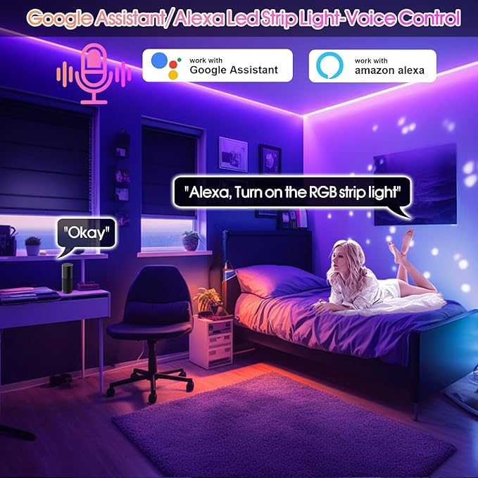INDARUN 24V RGB COB Led Strip Light 32.8FT/10M, 5760Leds,10mm Width, Flexible Led Tape Light, Smart Led Strip Light Color Changing, Music Sync, Led Strip Lights for Room Decor, TV Backlights
