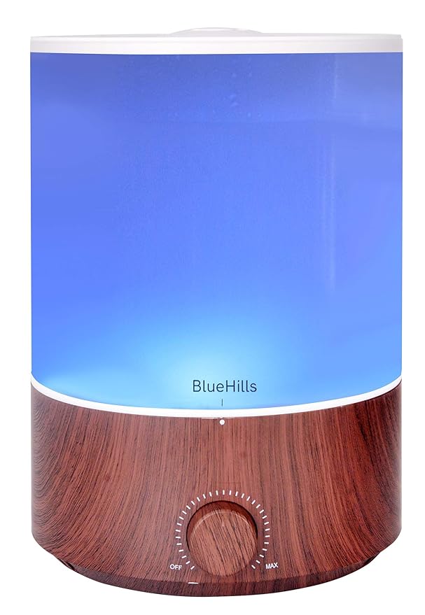 BlueHills Large Essential Oils Diffusers for Large Rooms Set of 2 4000ML Capacity Models Adjustable Cool Mist Output Options – Value Pack of Dark Wood Grain and Wood Grain.