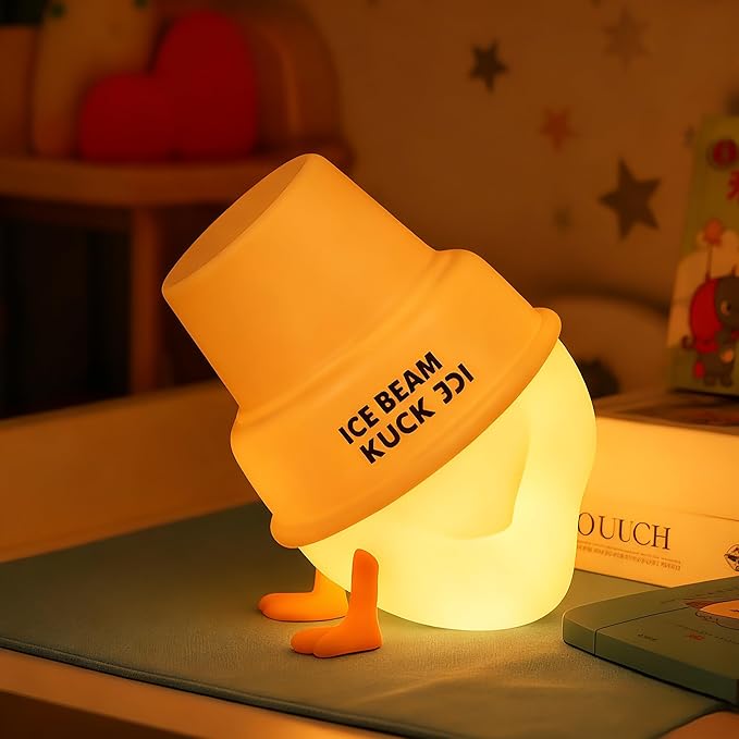 Night Light for Kids, Rechargeable Bedside Touch Lamp, Portable Dimmable Nightlight, Cute Lamp Gifts for Baby, Teens, Adults, Table Decor for Bedrooms, Office(Ice Cream Duck)