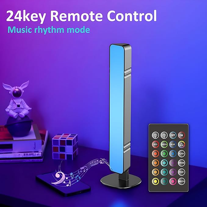 Smart RGB LED Light Bars for Gaming Desk & PC Monitor - 10 Inches Stereoscopic/Horizontal Placement, 16 Million Colors with Music Sync, Remote Control, 15 Modes, USB Powered TV Backlights