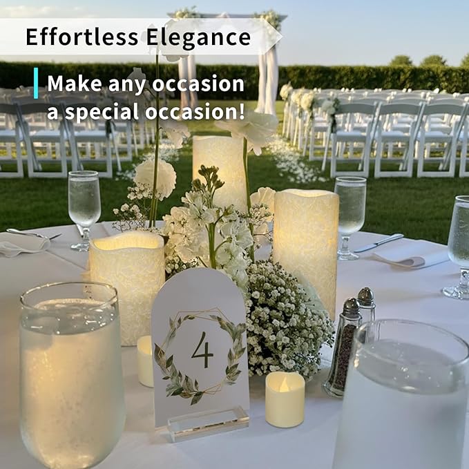 FURORA LIGHTING Ivory Crystallized Real Wax Flickering Candles with Remote and Timer, 4 Pillars and 4 Votives Pack of 8 for Home Décor, Battery Included
