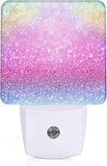 Pink Glitter Night Light,Plug in Night Light, Dusk to Dawn Sensor Nightlights for Stairway/Hallway/Kitchen/Bedroom/Bathroom 0.5W