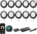 VST Smart Under Cabinet Lighting Work with Alexa Google Home Assistant App Remote Control, Recessed or Surface Mount 12V 2W/pc Puck Light for Kitchen Under Counter, Display Case, 10 Pack 3000K~6000K