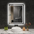 LED Bathroom Mirror 24x32 Inch Anti-Fog Bathroom Mirror with Lights, Wall Mounted Lighted Vanity Mirrors, Dimmable, Backlit + Front Lit, Smart Bathroom Vanity Mirror with 3 Colors Temperature