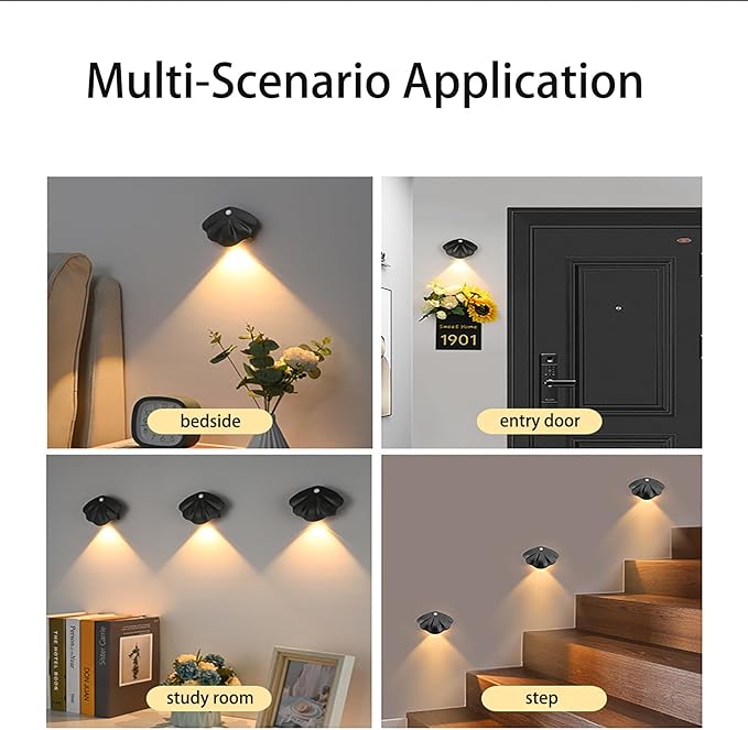Indoor Wall Sconce 2 Pack Motion Sensor LED Wall Sconce Magnetic Wall Lamps Outdoor Wall Light Porch Lights for Bedroom, Living Room, Hallway, 3000/4000/6000K
