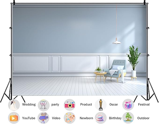 Modern Living Room Sofa Backdrop Smart Home Control Center Interior Apartment Luxury House Background Nordic Style Party Decorations Voice Activated Scene Live Video Zoom Calls Props 6X4ft Fabric