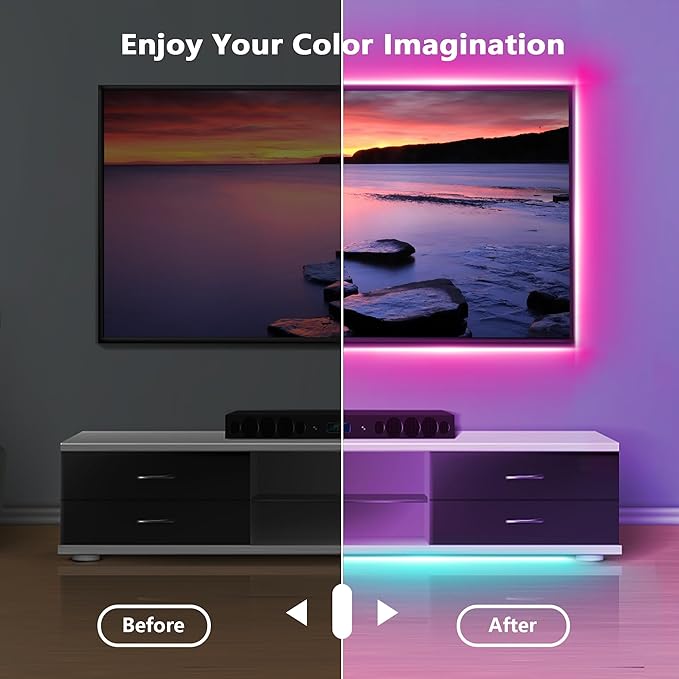 Led Lights for Bedroom 400FT (4 Rolls of 100ft), Color Changing RGB Led Strip Lights with 60 Keys Remote and App Control, Music Sync Led Lights for Room Party Home Decor