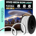 GZBtech Flexible LED Neon Rope Lights 16.4FT,AC 110-120V Waterproof Strip Light, 120 LEDs/M Cuttable Connectable Neon Lighting for Indoor Outdoor Home Decor/Commercial Use-Cold White 5M, ETL Listed