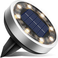 btfarm 1 Pack Solar Lights Outdoor, 8 LED Solar Ground Lights IP65 Waterproof Flat Solar Disc Light, Pathway Lights for Garden Lawn Patio Yard Path Landscape, Warm White