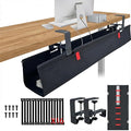 Under Desk Cable Management,No Drill 36",cord organizer,with Silicone Pads (No Scratch!)16 Cable Ties,Washable PE Honeycomb Base,Clamp/Screw Mount-Fits Any Desk 0-2.1",No Stinky Cardboard! Black