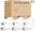 Torkase Outdoor Dusk to Dawn Light Bulbs, Smart Sensor LED Lighting Bulb 13W(100W Equivalent), E26 6000K,6 Pack Built-in Photocell Detector, Automatic On/Off,for Porch Hallway Garage Boundary