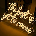 The Best is Get to Come LED Neon Signs for Wall Decor Neon Wall Art Acrylic LED Lights with Hanging Chain Light Up for Bedroom Decor Graduation Bar Pub Wedding Party 5V USB Powered Dimmable