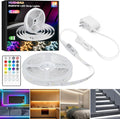 50Ft RGBWW+IC LED Strip Lights,Dimmable Multi-Colored+3000K-6500K LED Lights with Remote,Self-Adhesive Color Changing RGB Tape Lights,24V Cuttable DIY Light Strip for Home Bedroom Stair-50Ft