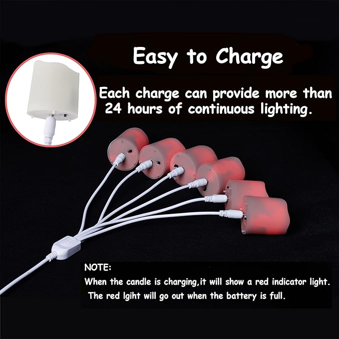 Rechargeable Flameless Tea Lights Candles with Timer & Remote, 12pcs Flickering LED Votive Candles with 2 USB Charging Cables, Warm White Light Electric Fake Candle for Home, Halloween Xmas Decor