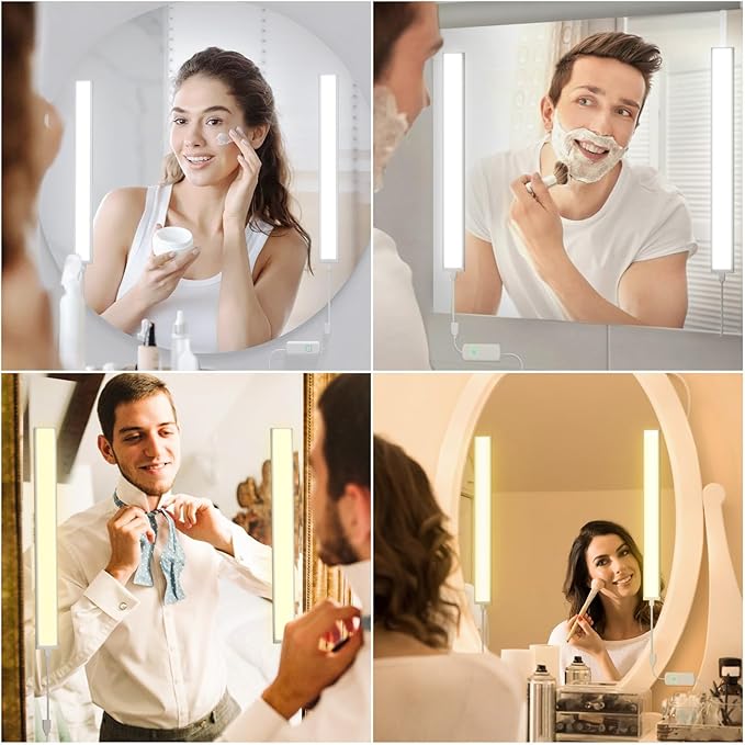 MY BEAUTY LIGHT LED Vanity Lights for Mirror, Bright Dimmable and Color Temperature Changeable LED Makeup Light, Durable Stick-on 5V USB Powered Mirror Lights
