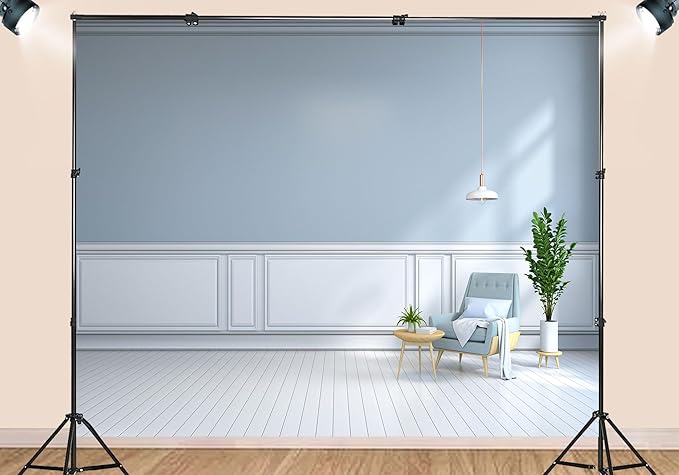 Modern Living Room Sofa Backdrop Smart Home Control Center Interior Apartment Luxury House Background Nordic Style Party Decorations Voice Activated Scene Live Video Zoom Calls Props 6X6ft Fabric