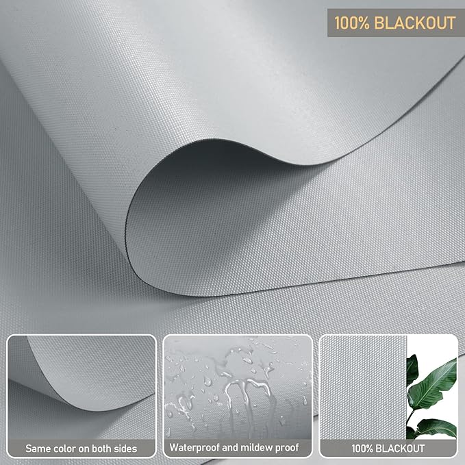 ACMEART Motorized Blackout Blinds Shades for Windows,Rechargeable Electrical Roller Shades with Remote,Smart Blinds Work with Solar Panels for Home and Office,Custom Size(Grey)