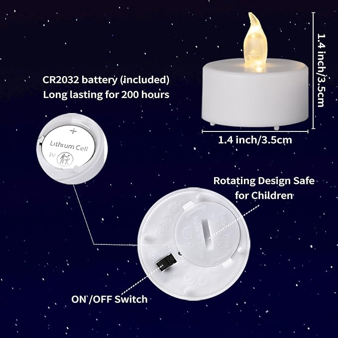 200PCS Flameless LED Tea Lights Candles, Realistic and Bright Flickering Long Lasting 200Hours Battery-Powered, Ideal Party, Wedding, Birthday,Halloween, Christmas ,Home, Table Decoration WarmWhite