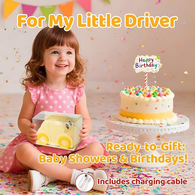 Cute Baby Toddler Car Kids Night Light for Kids, Dimmable+1800mAh Rechargeable+Timer+Portable+Silicone+Squishy, Touch Breastfeeding Bedside Night Lamp, Funny Girls Boy Gifts