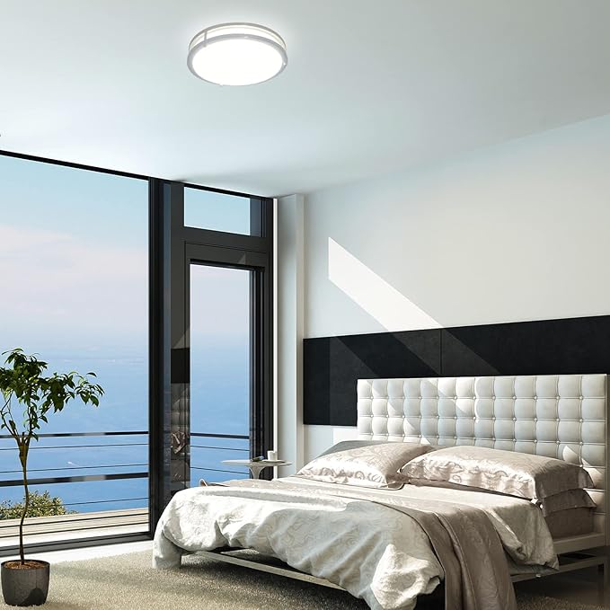 Arcfox 18W LED Flush Mount Ceiling Light Fixture 12 inch 860lm 5CCT Selectable 3000K/3500K/4000K/5000K/6000K Modern Ceiling Lamp Dimmable for Dining Room Hallway Bedroom Living Room