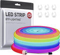 BTF-LIGHTING 9.8FT WS2811 WS2812B IC RGB DC5V 360 Degree Round Reticulate Pattern Chasing Color Neon LED Strip Flexible Nylon Silicone IP67 Waterproof Dream Color Rope Light(No Adapter or Controller)