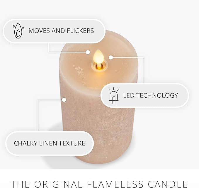 Luminara - Flameless LED Battery Operated Flickering Pillar Candles - Irish Cream - Pack of 1-3x6.5 - Realistic Moving Flame Real Wax Indoor/Outdoor