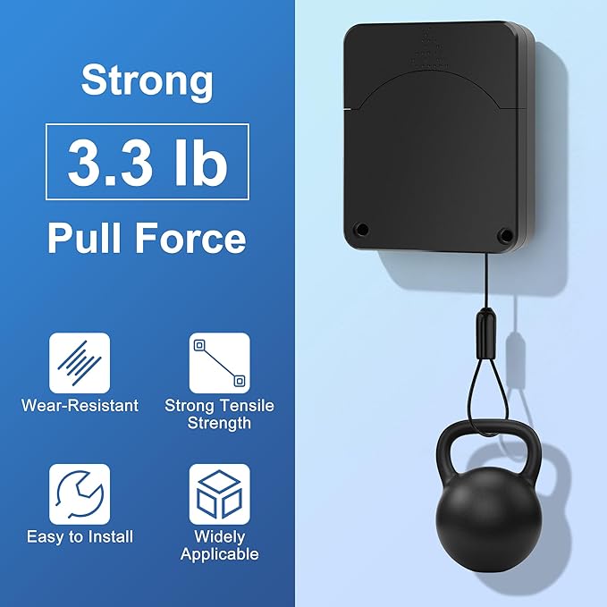 Retractable Automatic Door Closer, Anglecai Upgraded Drawstring Auto Door Closer 3.3LB Spring Tension Steel Cable Door Closer for Screen, Sliding, and Double Doors