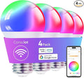 Consciot Smart Light Bulbs, A19 Color Changing Smart Bulbs, 800 Lumens 60W Equivalent, Works with Apple Home, Alexa, Google Home & SmartThings, Dimmable LED, 4-Pack