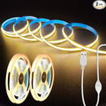 5V LED Strip Lights, Warm USB LED Light Strip, 2Pack 3.28FT Dimmable COB LED Strip Light, High Brightness Short LED Strip for Display Cabinet, Living Room, TV Lights