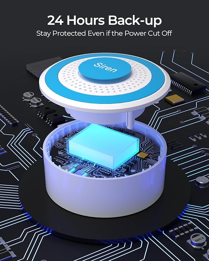Home Security System, Home Alarm System Wireless 8 Piece Kit with Phone APP Alert Siren Remote Control Motion Detection Real-time Alarm No Contract Required,24/7 Protection