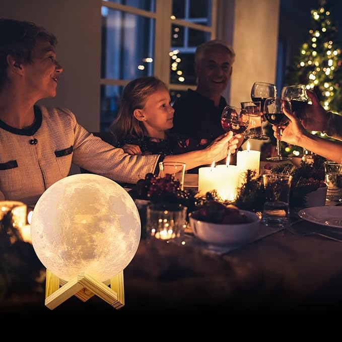 GDPETS Moon Lamp, 16 Colors Moon Night Light with Stand & Remote &Touch Control and USB Rechargeable Decorative Light Up Moon Lamp for Baby Kids Lover Birthday Party Gifts(4.8 inch)