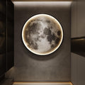 Troartos Dimmable LED Light Moon Wall Art Decor for Living Room, Modern Minimalist Black and White Artwork for Walls, Remote Control Lighted Lamp Wall Decor for Bedroom, Dining Room, Hallway, Office
