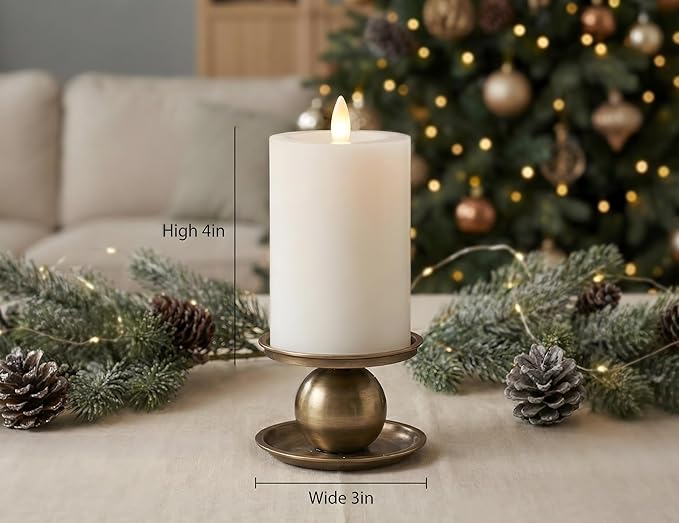 Flameless Pillar Candles Flickering with Remote Timer, Battery Operated LED Candles Up to 400 Hours, 3D Moving Flame Real Wax Candles. (White)