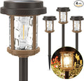 XMCOSY+ Solar Pathway Lights, Dual-Tone Solar Lights Outdoor Waterproof IP65, 20 LM LED Bright Glass Outside Light for Garden Path Yard Walkway Driveway (‎Black & Brown)