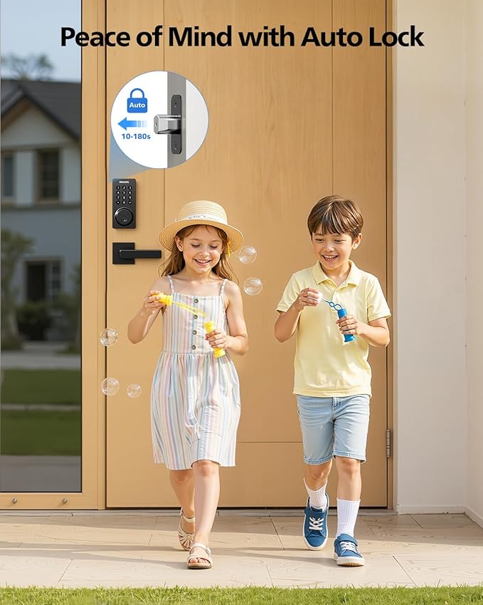 Philips WiFi Smart Door Lock with Handle, Built-in WiFi App Remote Control, Keyless Entry Door Locks for Front Door, Smart Deadbolt Auto Lock, Support Alexa & Google, IP54 Waterproof, Matte Black